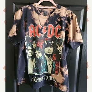 ACDC Highway To Hell Crewneck Tye Dye T Shirt XL "Host Pick"
